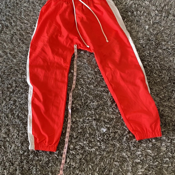 Red nylon drop crotch joggers fully lined - Picture 4 of 6